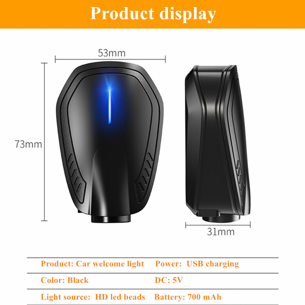 Rechargeable car LED welcome projector set of 2