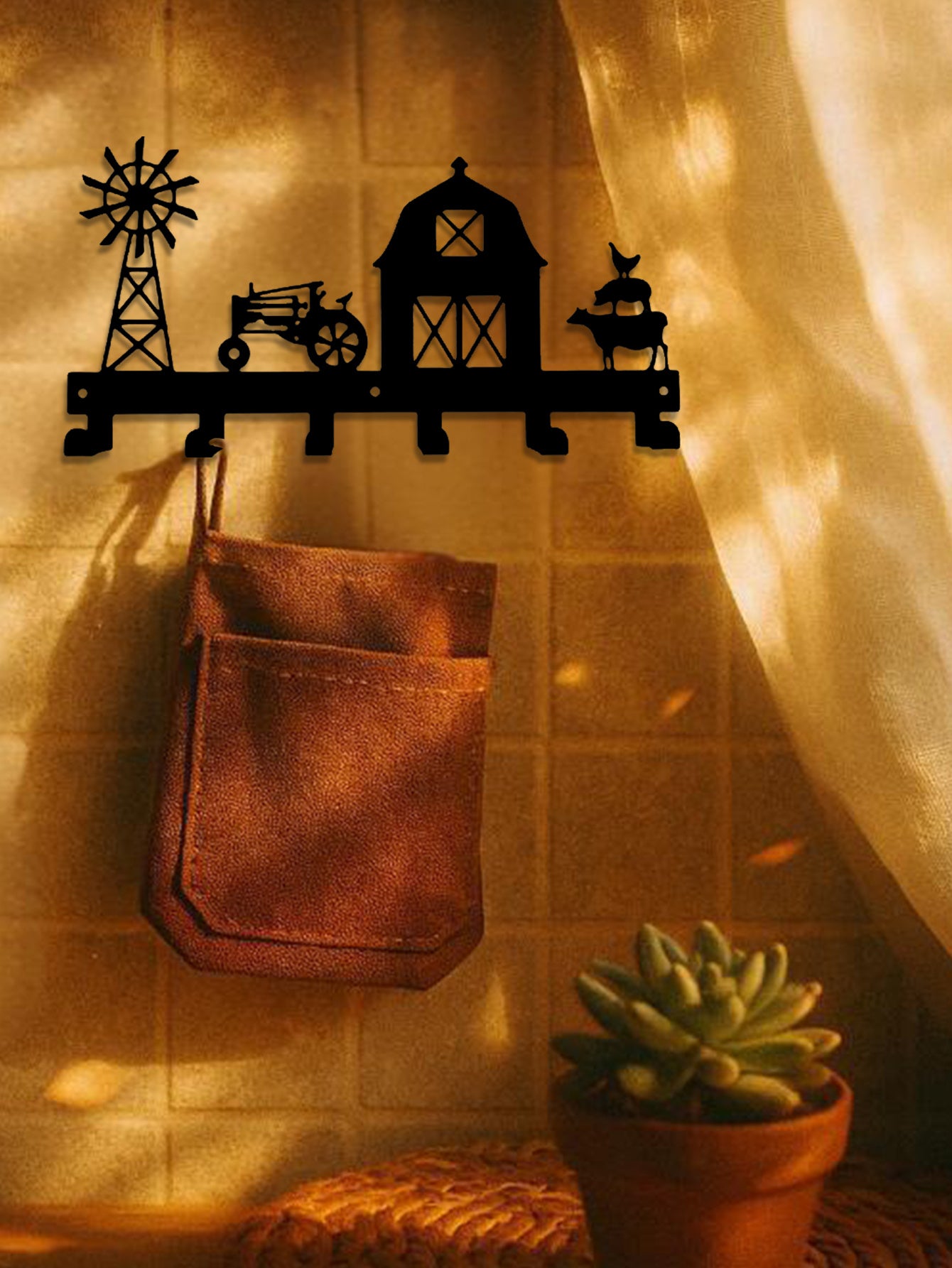 Wall Mounted Storage Rack With Hooks,Sturdy Metal Shelves For Entryway, Bathroom