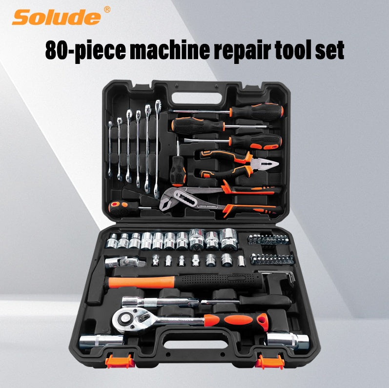 80-Piece Machine Repair Tool Set – Complete Home & Automotive Maintenance Kit with Carry Case