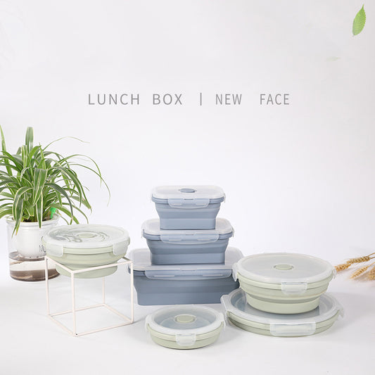 Collapsible Silicone Food Storage Containers — Space-Saving Lunch & Meal Prep Set