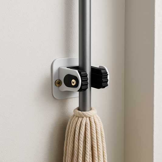 Wall-Mounted Mop & Broom Holder – Anti-Slip Grip, Heavy-Duty Wall Organizer