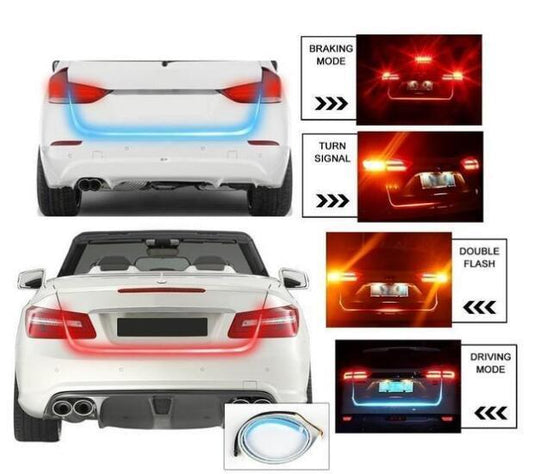 Universal Car Trunk LED Strip Light – 1.2m, 12V, Waterproof, Colorful / Ice Blue