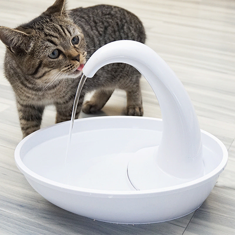 Swan Pet Drinking Fountain – 2.36L Flowing Water Fountain for Cats & Small Dogs | Ultra-Quiet, USB Powered