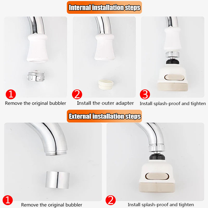 Supercharged Water-Saving Faucet Aerator — High-Pressure Anti-Splash Nozzle