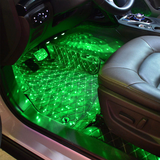 Car LED Star Projector – Interior Ambient Star Light | USB + Remote / Voice Control