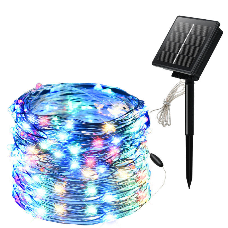 Multicolor solar copper wire lights for holiday decor