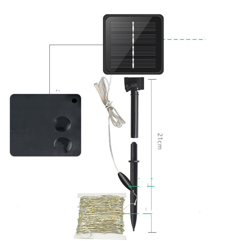Solar-powered waterproof string lights for courtyard lighting