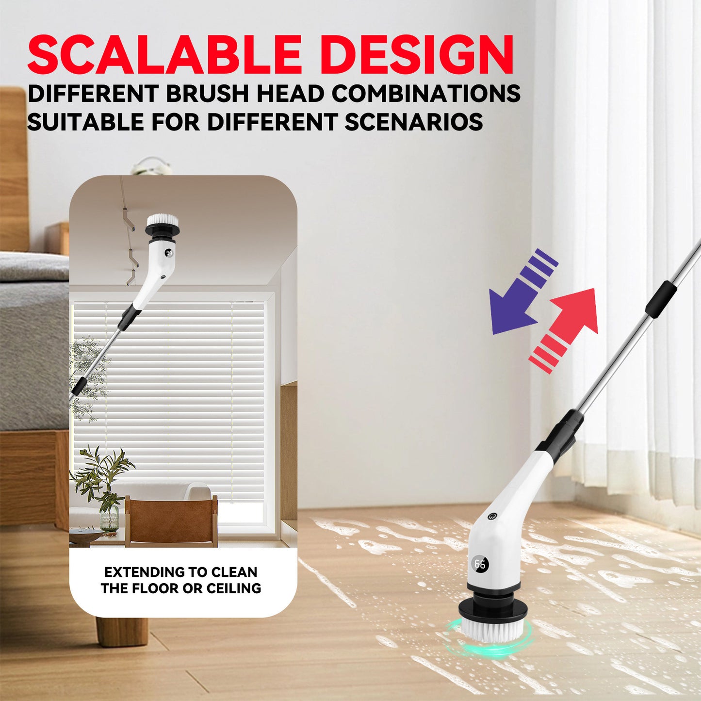 Electric cleaning brush 7-in-1 for bathroom and toilet