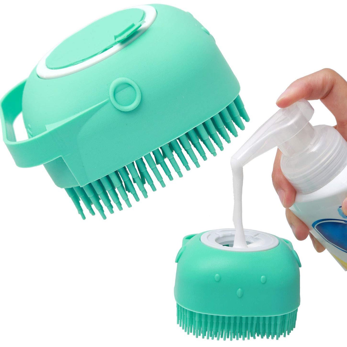 2-in-1 Pet Shampoo Massager Brush – Soft Silicone Bathing & Grooming Scrubber (Cats & Dogs)