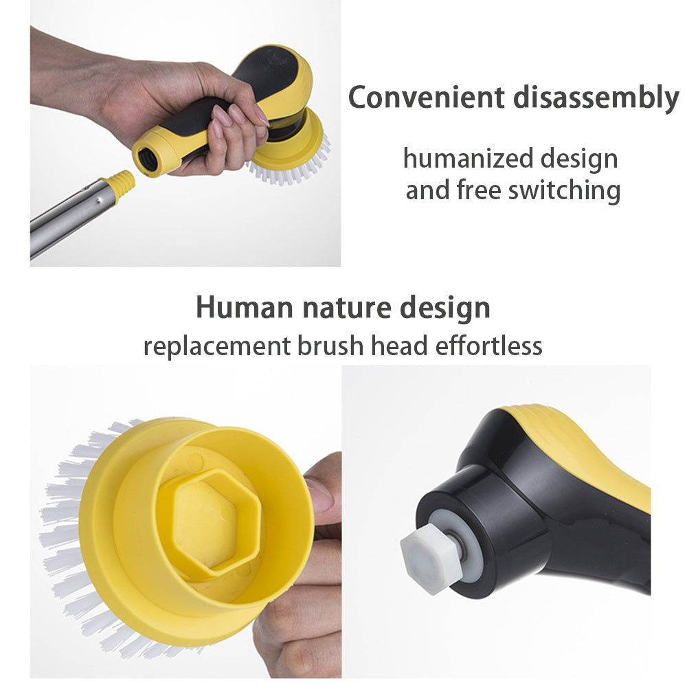 Dual-speed rechargeable cleaning brush for bathroom and kitchen