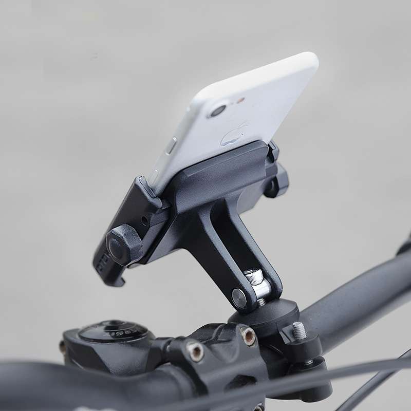 Aluminum Alloy Bicycle Phone Holder – Universal Handlebar Mount (Gold / Black)