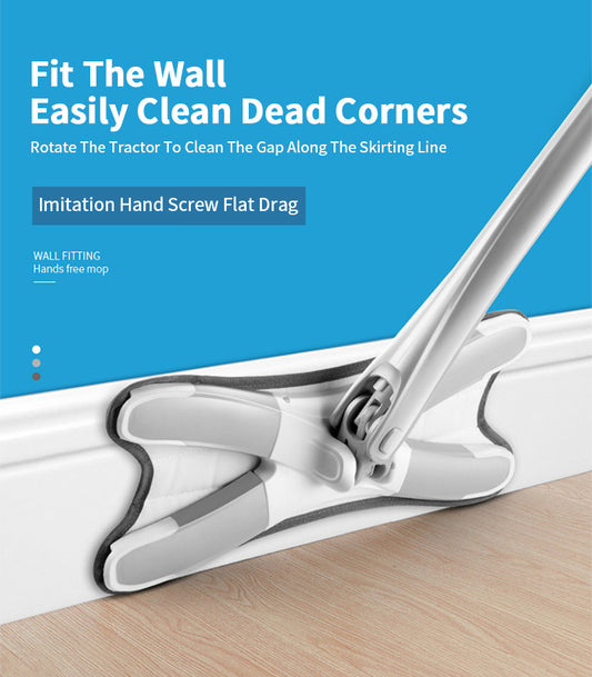 Flat Mop X-Type – Upgrade Household Cleaning System (1/2/4 Cloths + Replacement Pads)