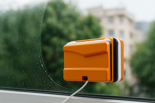 Adjustable Magnetic Window Cleaner — Double-Sided Glass Cleaning Tool (Orange / White | 18cm / 25cm / 30cm)