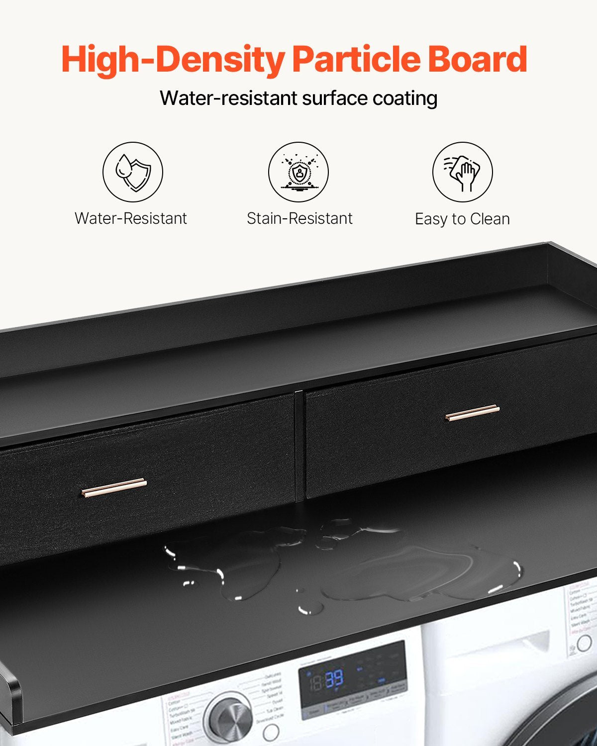 Washer & Dryer Countertop With Storage – 27.5" × 54" Wood Laundry Top With 2 Drawers