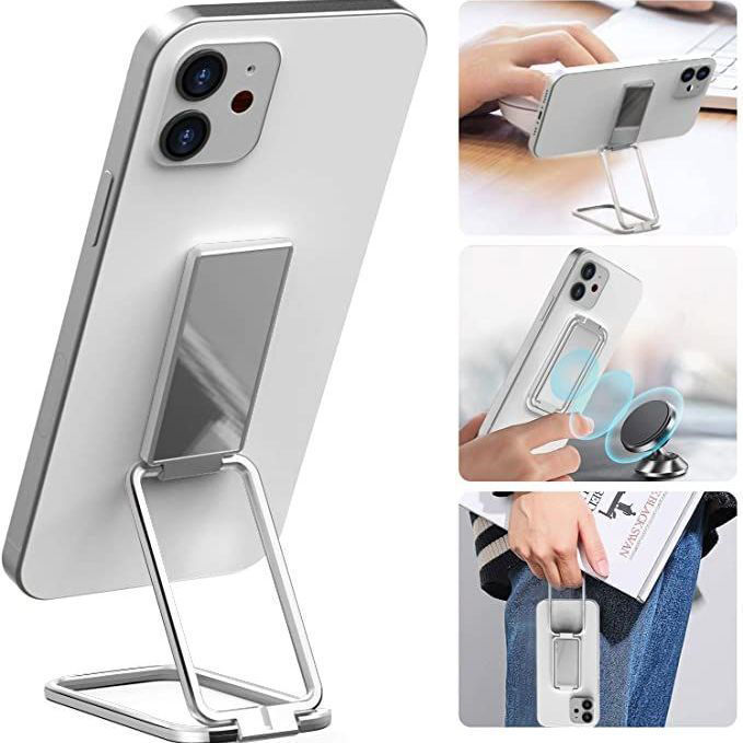 Foldable Metal Phone Holder – Multi-Angle Magnetic Desk Stand (Black / Silver / Rose Gold / Gold)