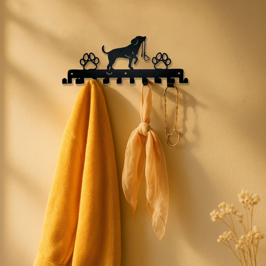 Rustic Wall Rack with Hooks – Space-Saving Coat, Hat & Towel Organizer