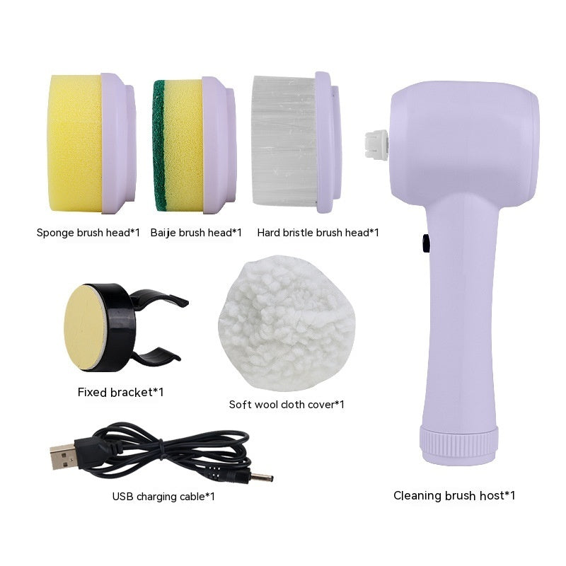 Electric Cleaning Brush 4-in-1 – Cordless Spinning Scrubber (Handheld, Multi-Head System)