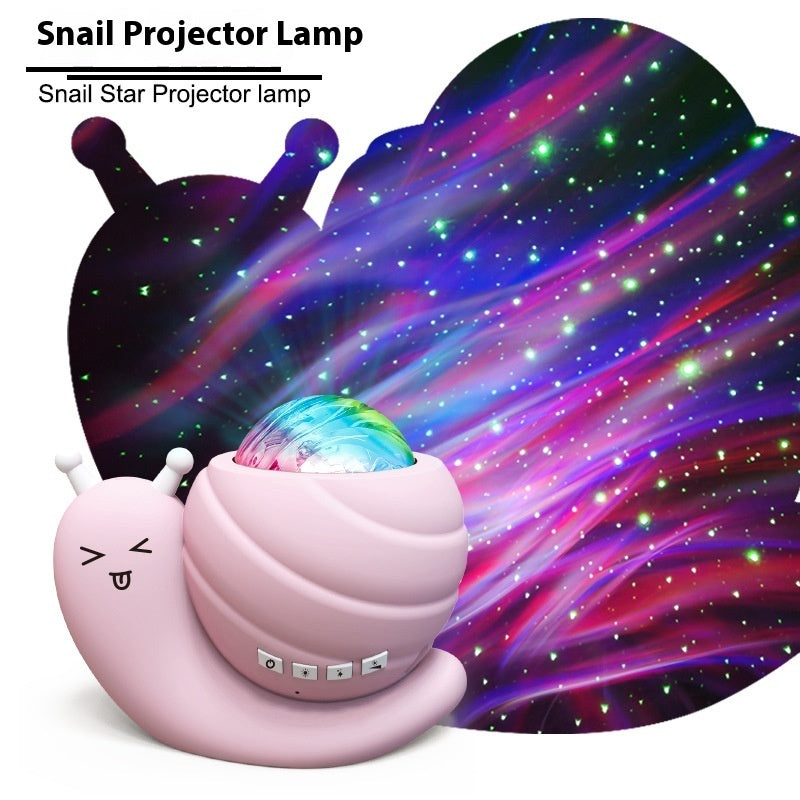 Snail Starry Sky Projector – Cute Galaxy Lamp with Remote & USB Power