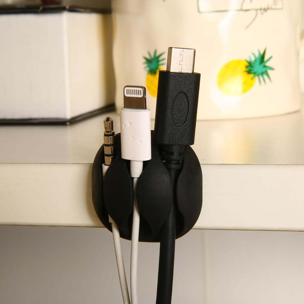 10-piece desktop data cable organizer set for wire and USB cable management
