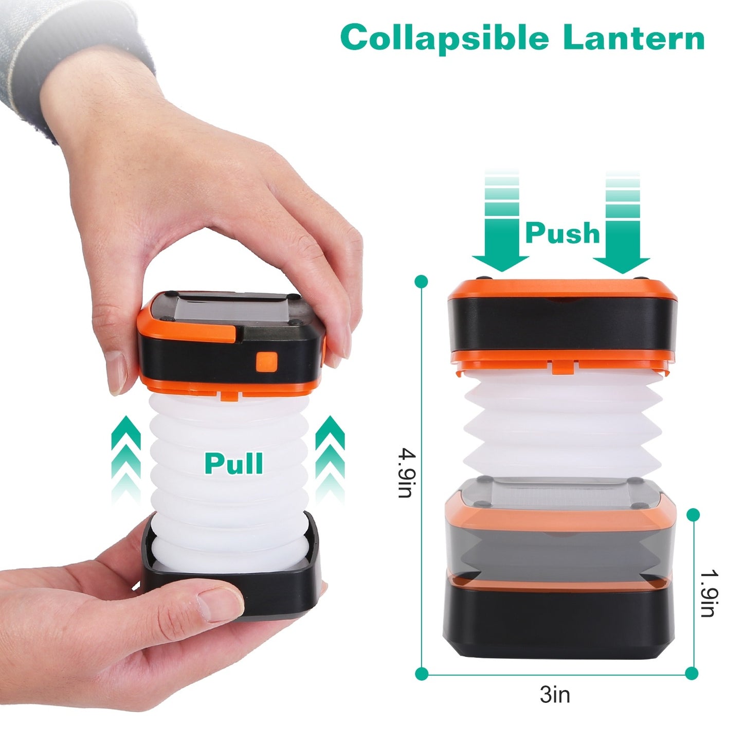 Solar Camping Lantern – Collapsible LED Tent Lamp, USB Rechargeable & Emergency-Ready