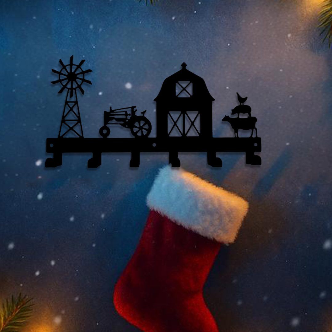 Wall-mounted metal storage rack with hooks for keys, towels, and accessories