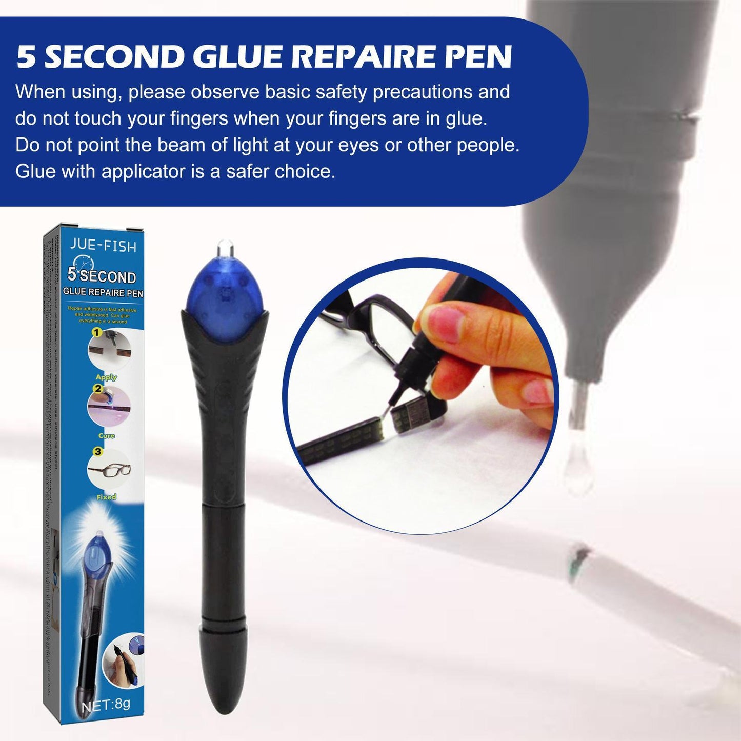 UV Light Curing Glue Pen — 5-Second Quick-Dry Repair Tool for Plastic, Metal, Ceramic & Glass