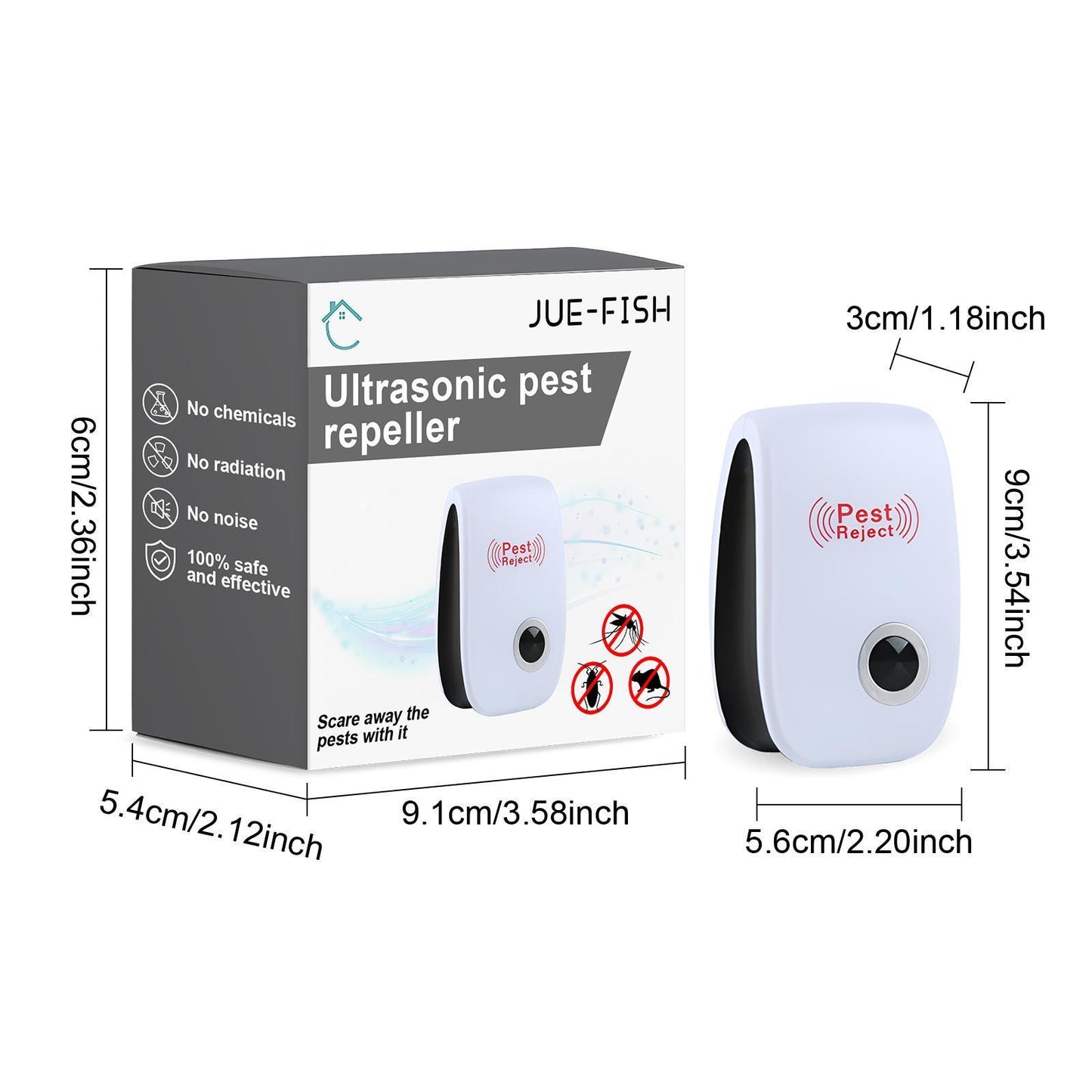 Ultrasonic Pest Repeller Plug-In – Smart Mosquito, Cockroach & Mouse Repellent with Nightlight
