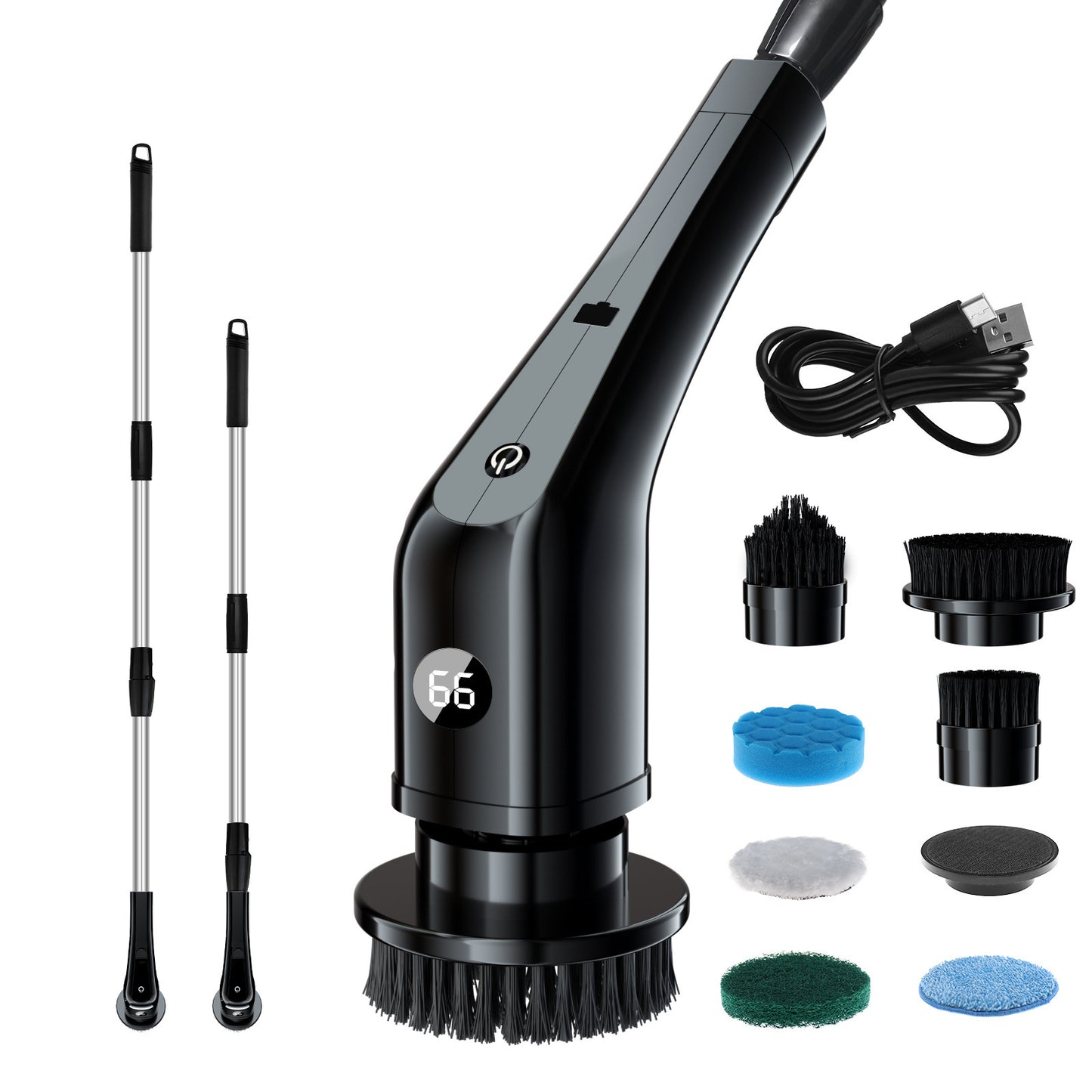 Electric Cleaning Brush – Household Multi-Functional 7-in-1 Bathroom & Toilet Cleaning Brush (Beige/Black/White)