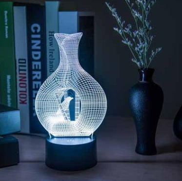 3D Illusion LED Night Lamp – 7-Color Touch Control, USB Powered