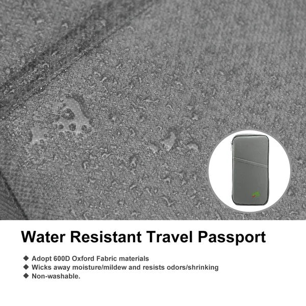 Travel Passport Wallet – 12-Cell Ticket, ID & Document Organizer (Water-Repellent)