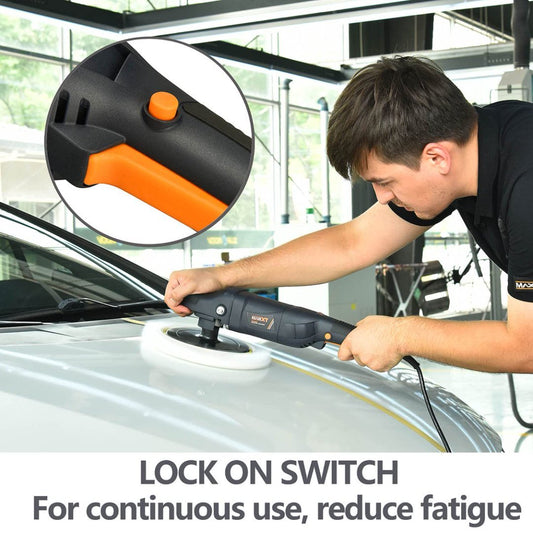 7-Inch Variable Speed Car Buffer & Polisher – 10A Rotary Detailing Machine with Full Accessories Kit