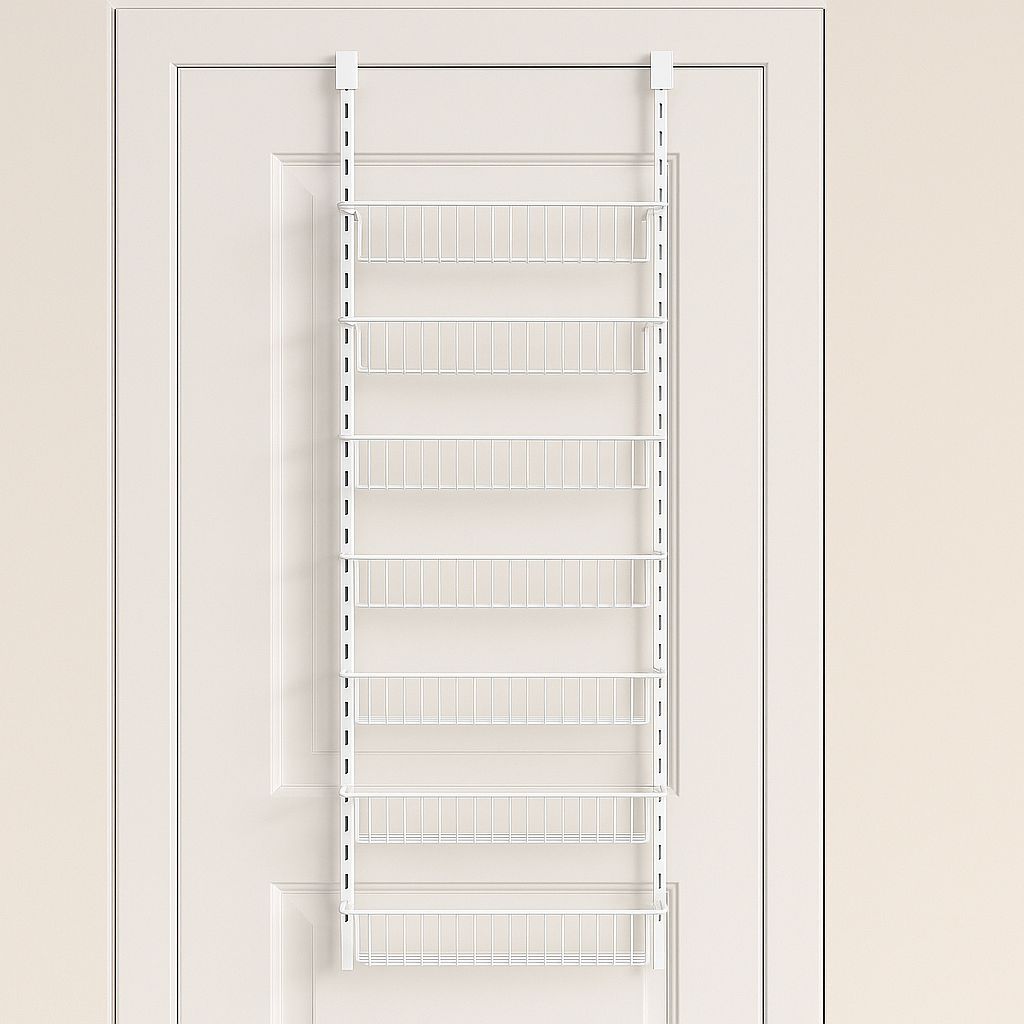 9-Tier Over-The-Door Adjustable Pantry Organizer – Heavy-Duty Metal Storage Rack
