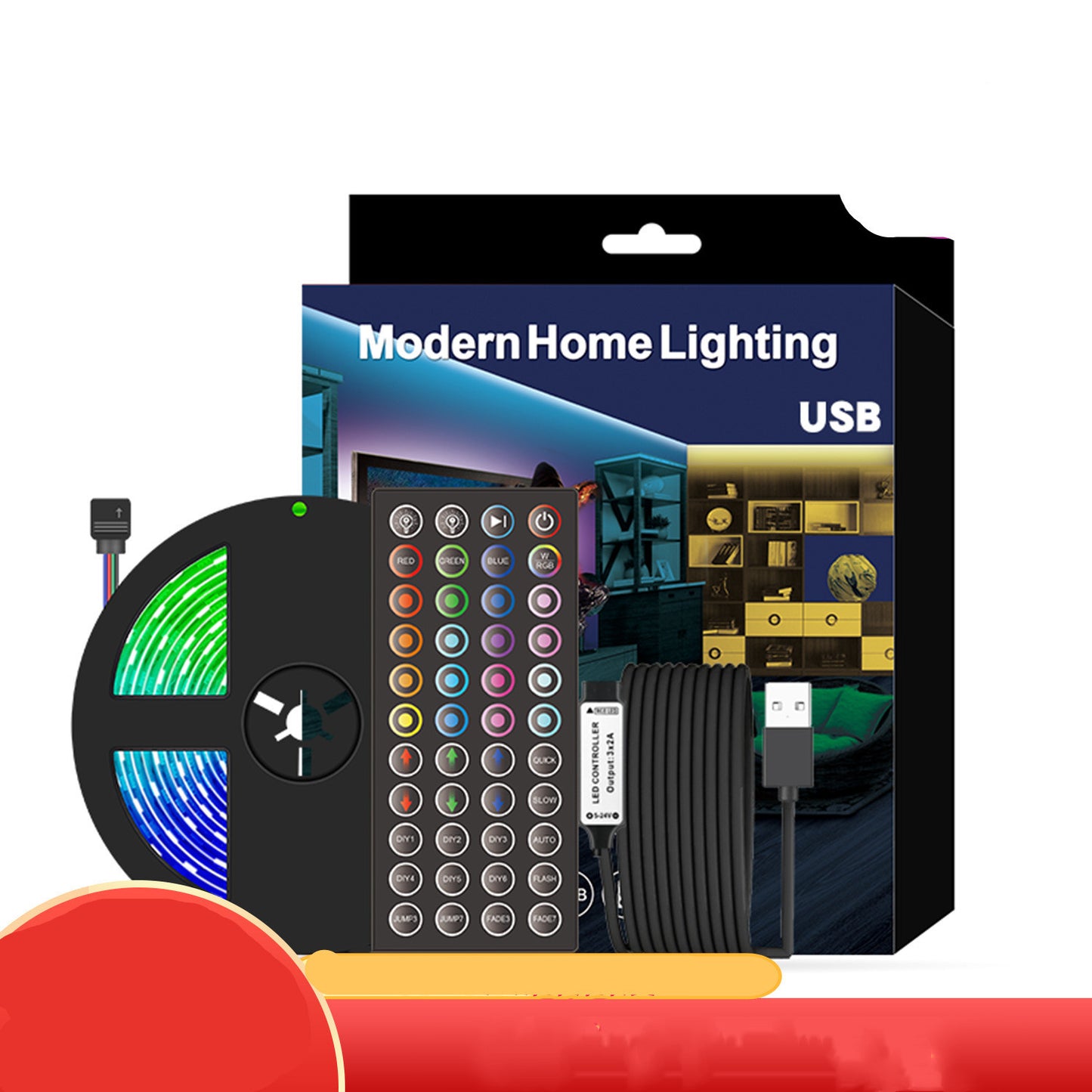 RGB LED TV Backlight Strip – USB Powered, Dimmable, 30-LED/m (Standard & Waterproof)