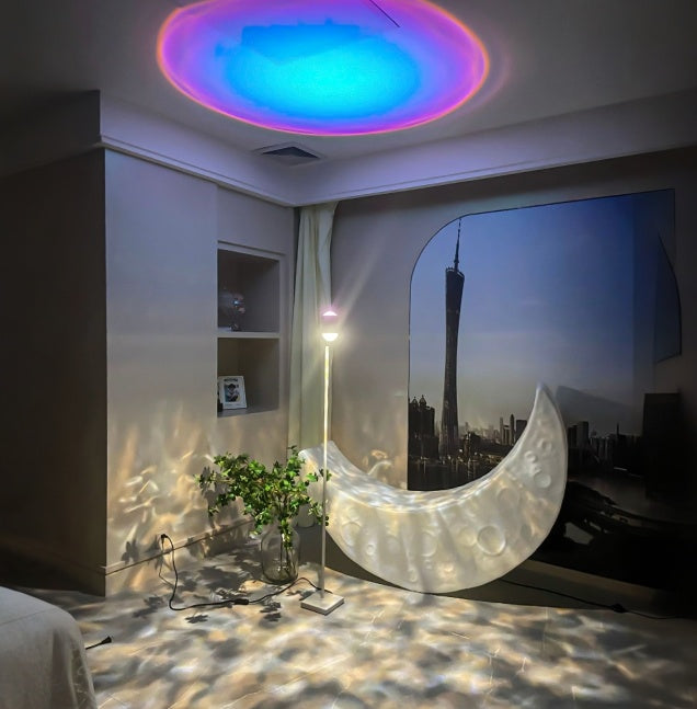 Sunset + Aurora Dual-Head Floor Lamp | Ambient LED Projection Light