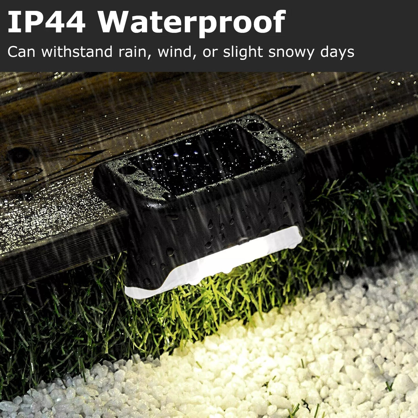 Solar LED Deck Lights – 4-Pack | Outdoor Stair & Patio Lighting (Warm White)