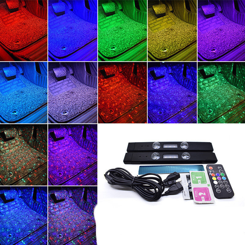 Car LED footwell lights stars edition — RGB ambient lighting under dashboard