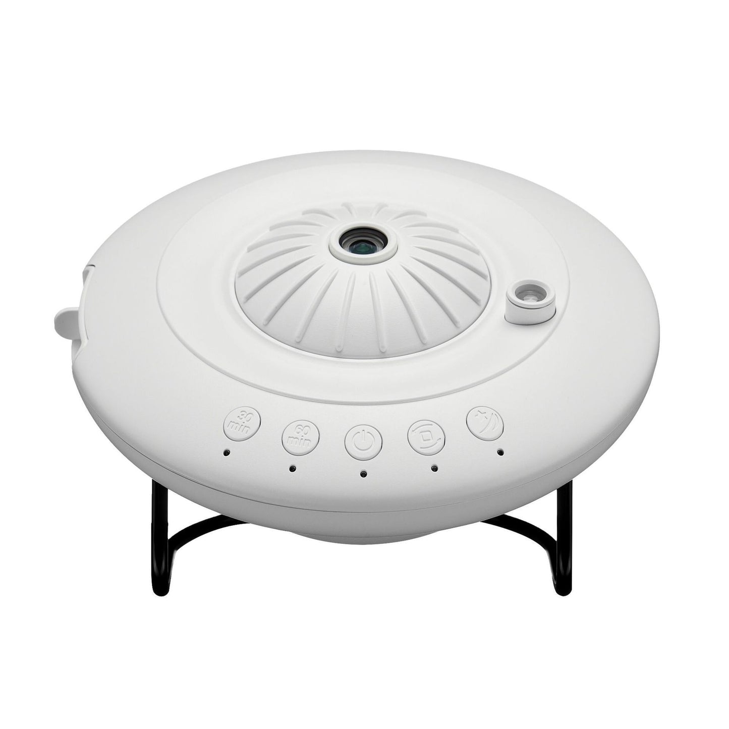 Small night lamp creating celestial ambience in bedroom