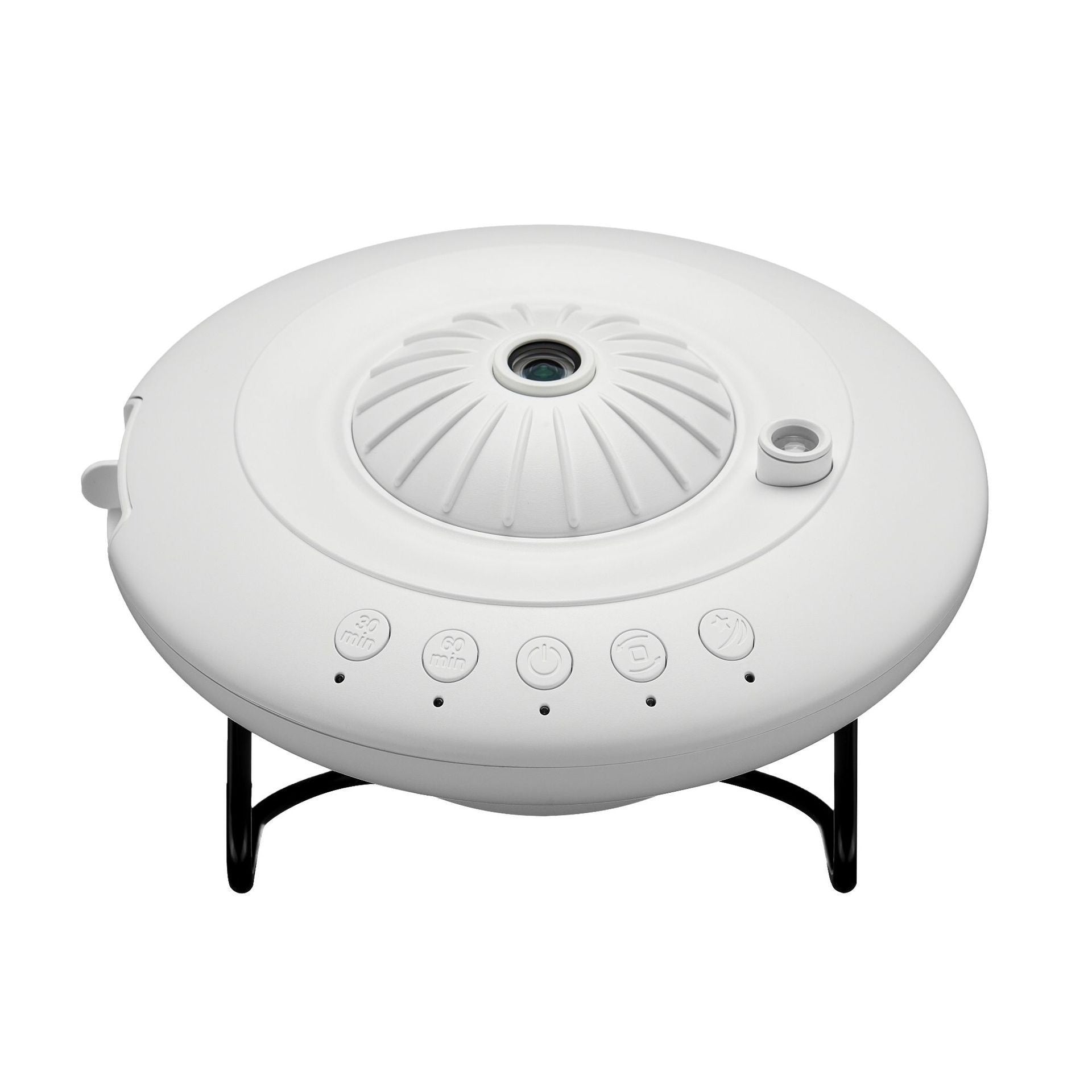 Small night lamp creating celestial ambience in bedroom