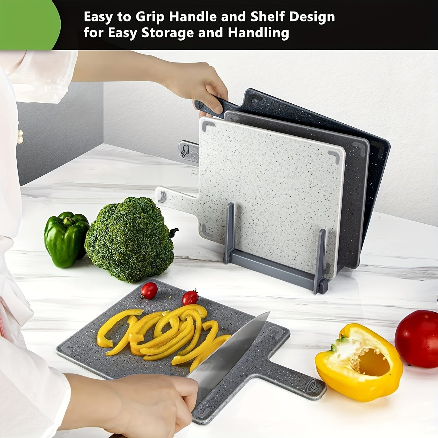 4-in-1 Heavy-Duty Kitchen Cutting Board Set With Removable Stand
