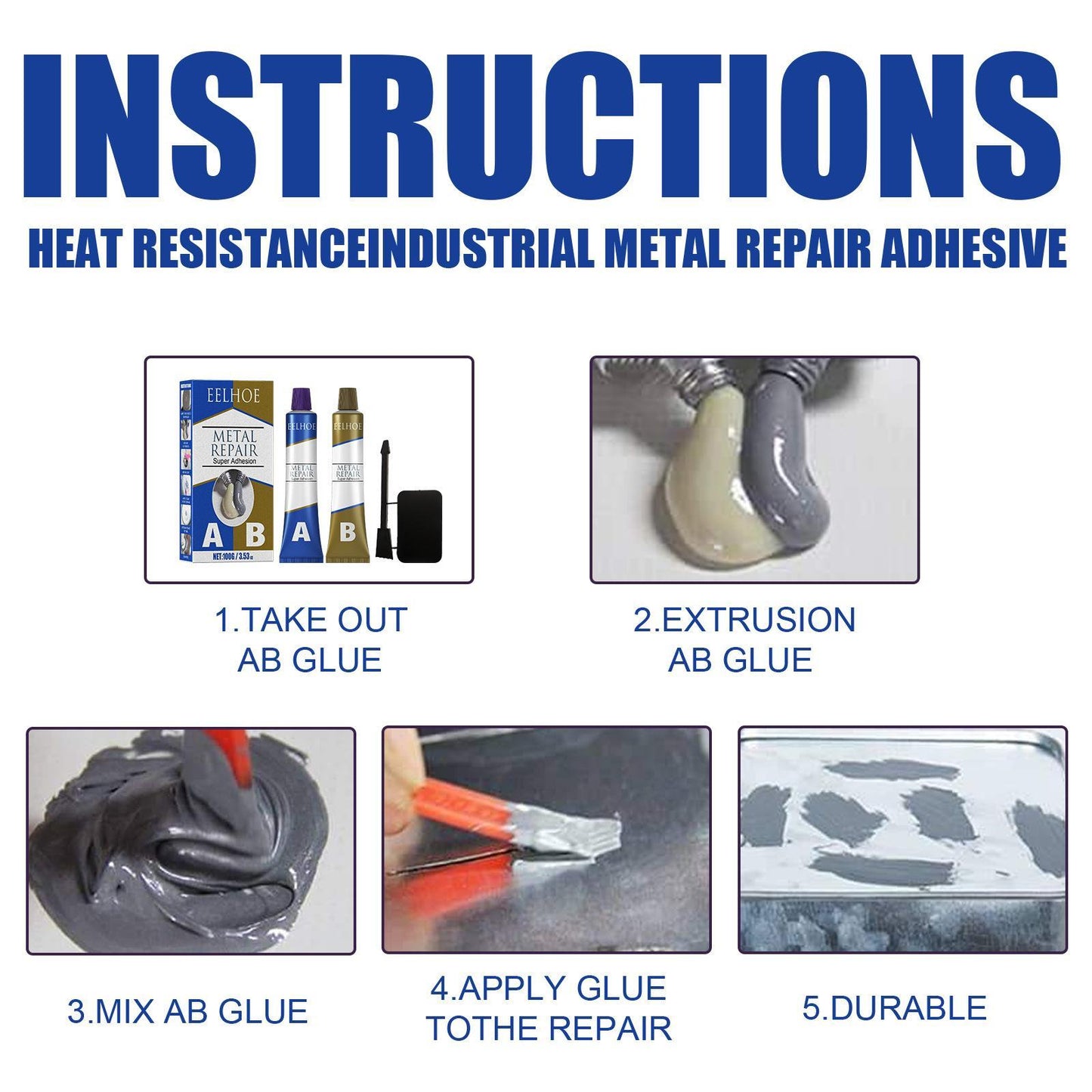 Cast Aluminum Welding Glue – High-Temperature Metal Repair, Leakproof Waterproof Formula