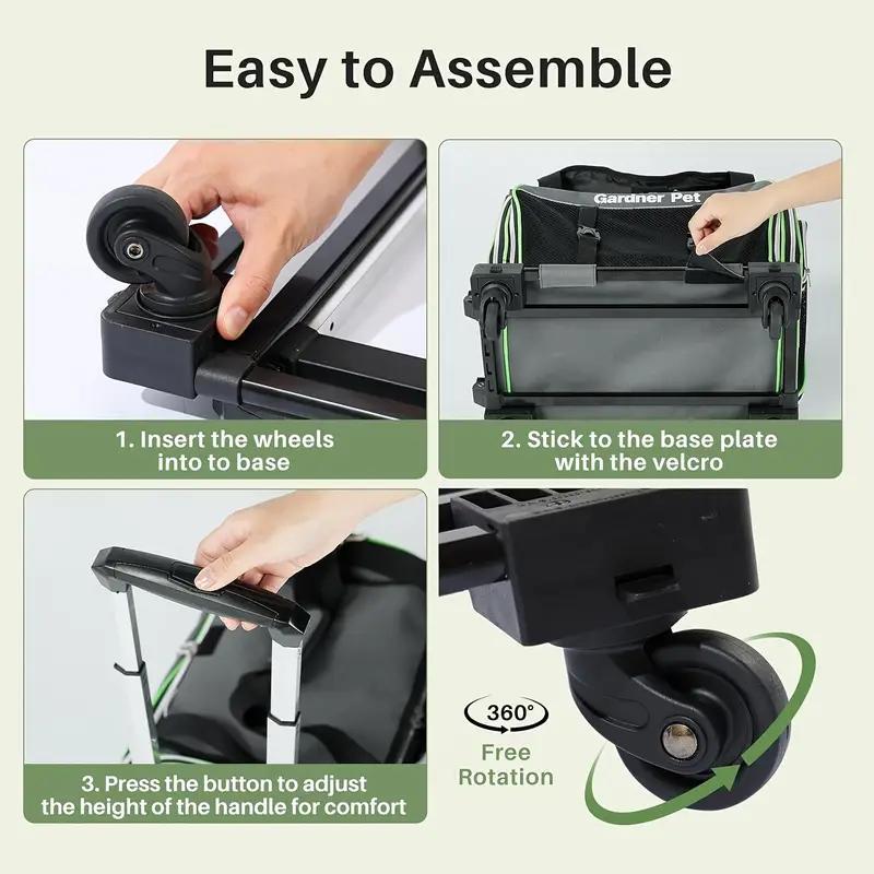 Expandable 6-Side Mesh Pet Carrier with Wheels – Foldable, Portable & Airline-Approved for Cats & Small Dogs