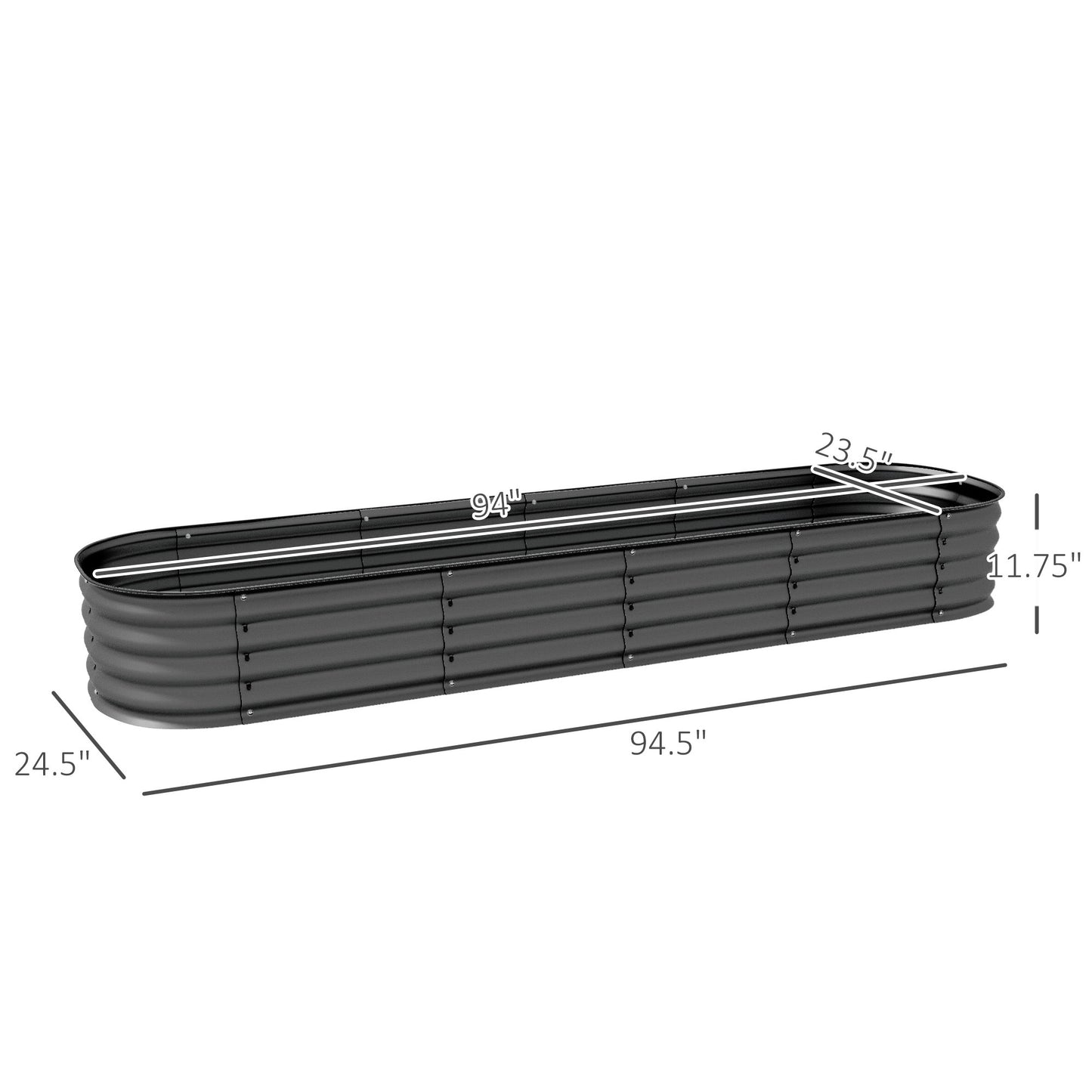 7.9 ft Galvanized Raised Garden Bed – Heavy-Duty Outdoor Planter Box (Open-Bottom Design)