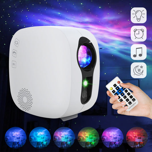 Laser Starry Sky Projector Lamp with Bluetooth | Galaxy Nebula & Moon Projection (Black/White)