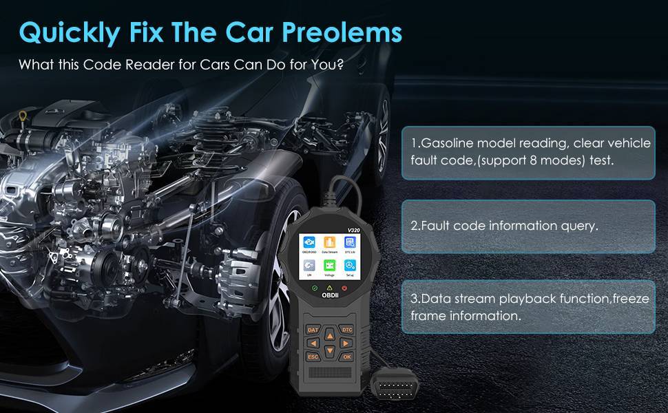 Automotive OBD2 Scanner – Check Engine Code Reader & Diagnostic Tool for All OBDII Vehicles