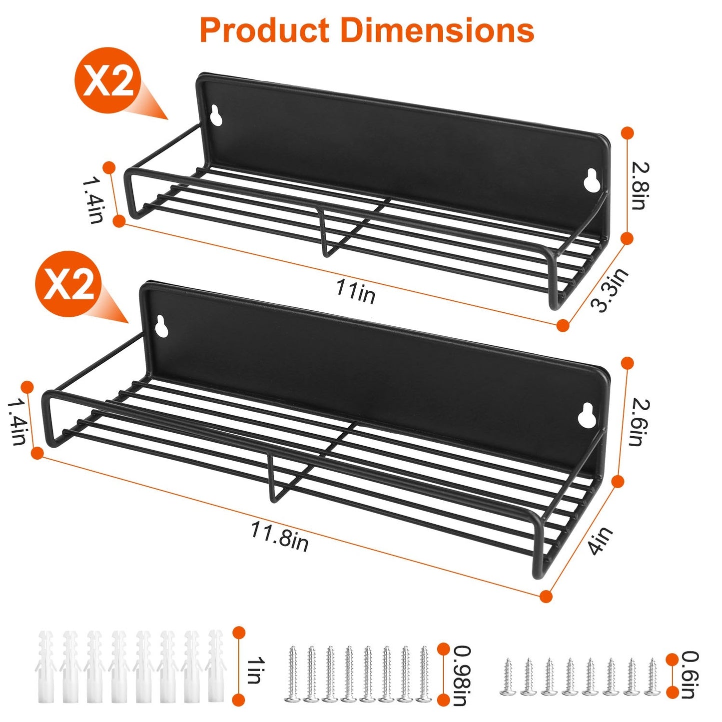 4-Pack Strong Magnetic Spice Rack Organizer