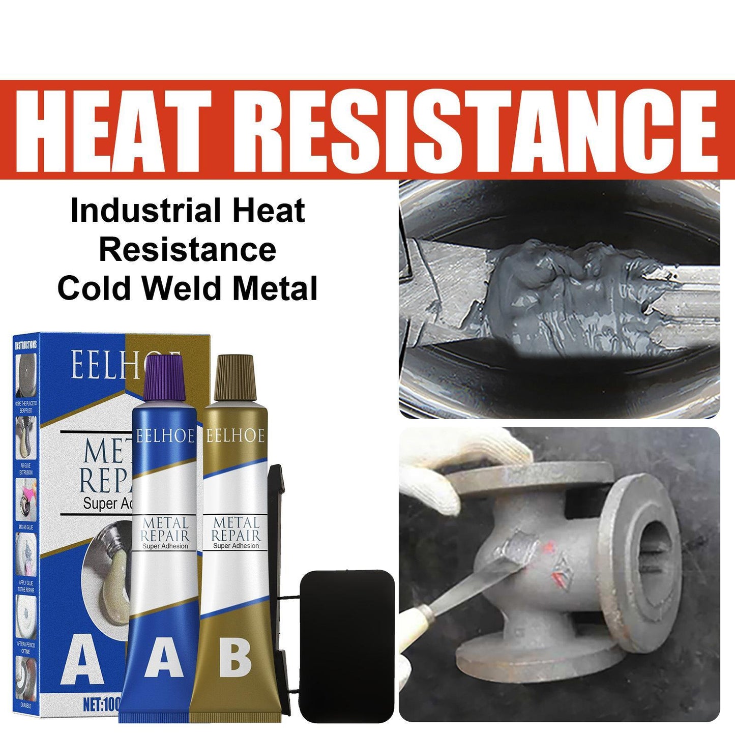 Cast Aluminum Welding Glue – High-Temperature Metal Repair, Leakproof Waterproof Formula