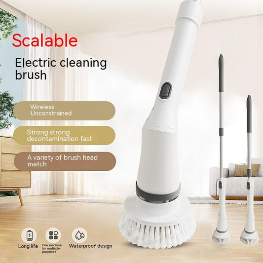 Electric Long-Handle Telescopic Cleaning Brush – Multifunction Elbow Scrubber (Type-C Charging)