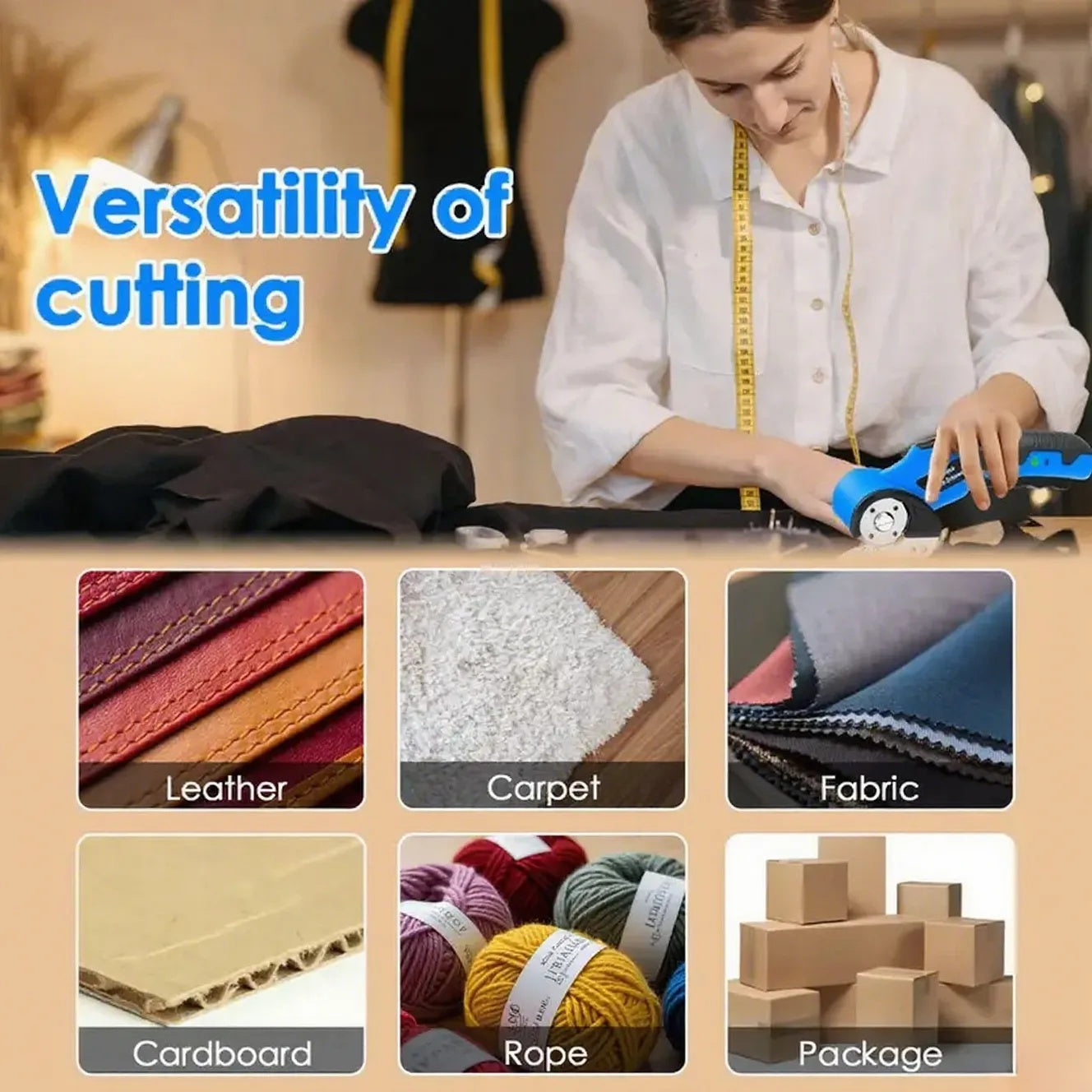 Cordless Electric Scissors – USB Rechargeable Multi-Material Cutting Tool