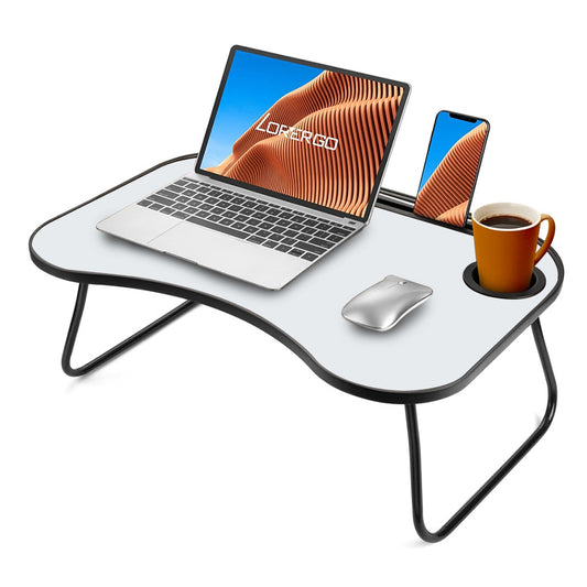 Portable Laptop Bed Desk – Foldable Lap Desk with Cup Holder