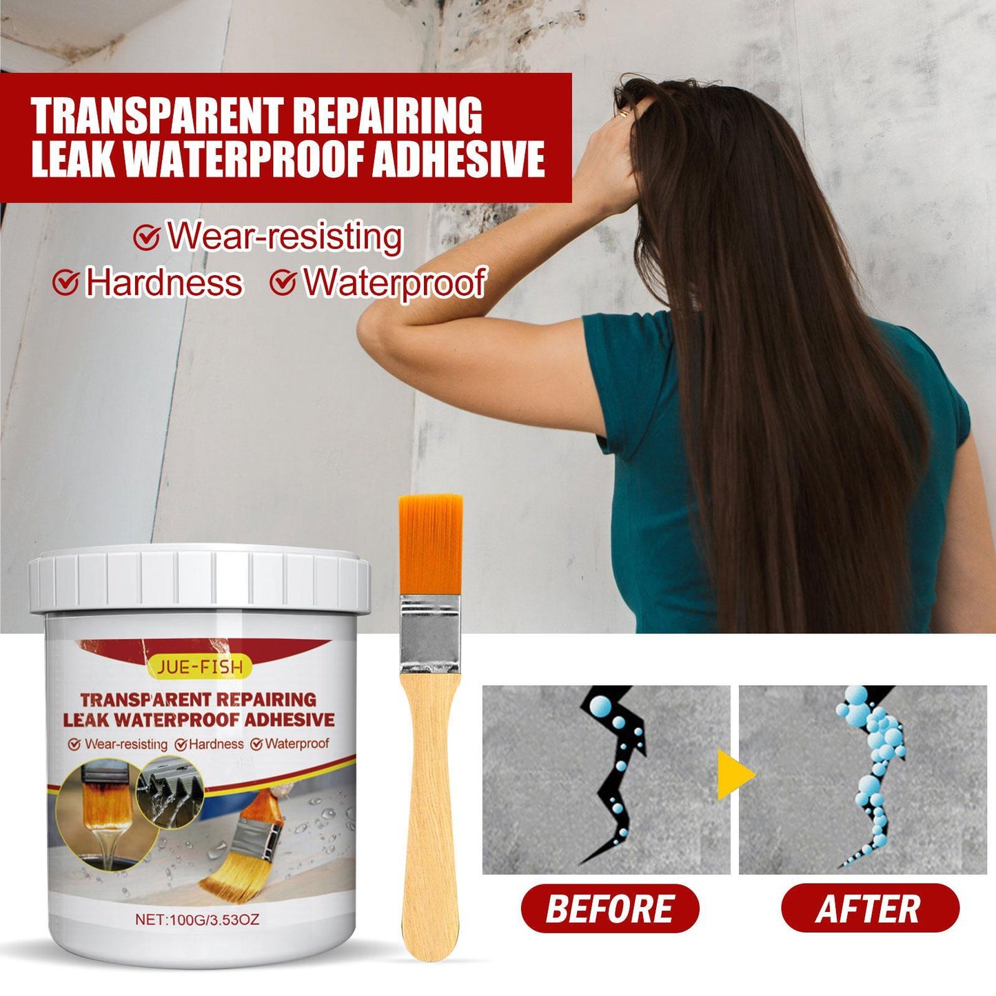 Transparent Waterproof Repair Sealant Gel – Clear Leakproof Fix for Cracks, Pipes & Surfaces